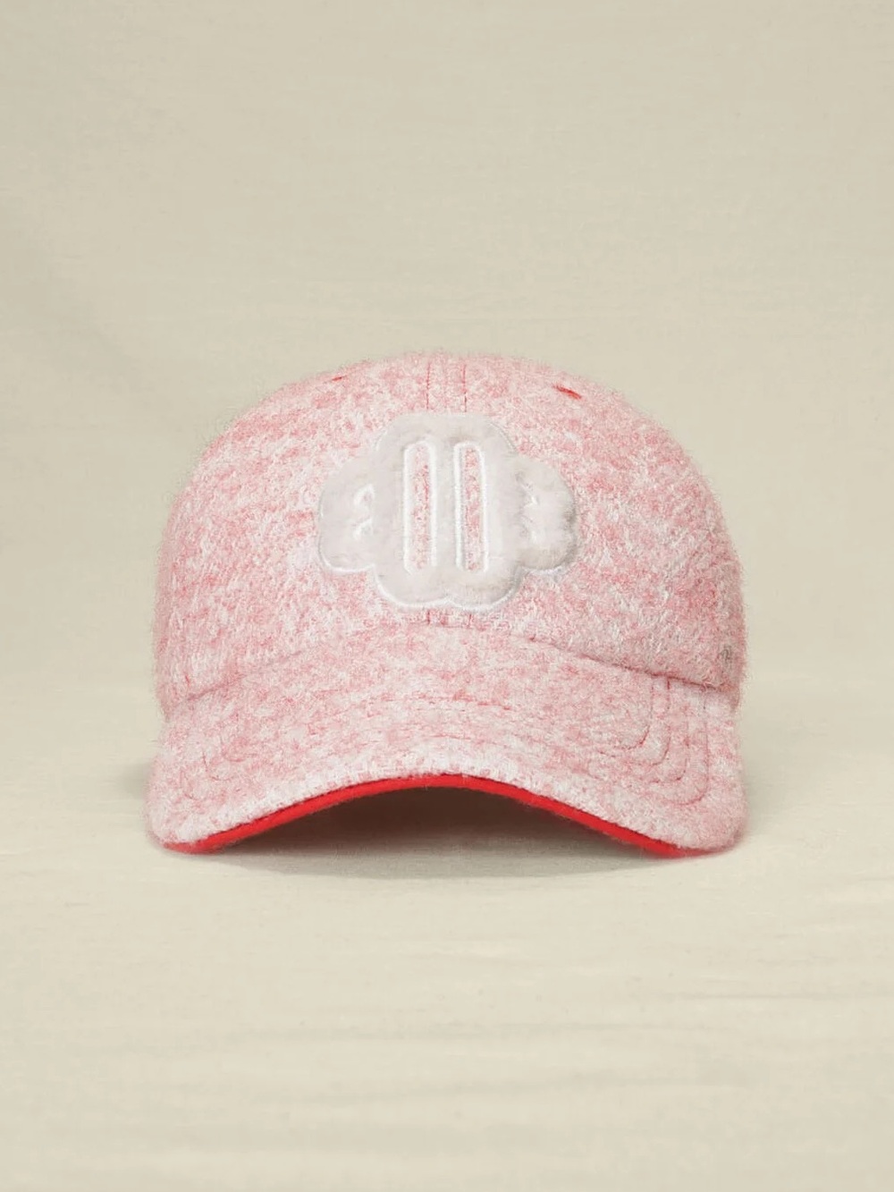 Maje Pink Tweed-Effect Baseball Cap